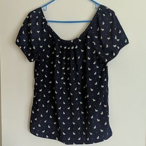 Kitty Cat Print Shirt by Old Navy Size Medium